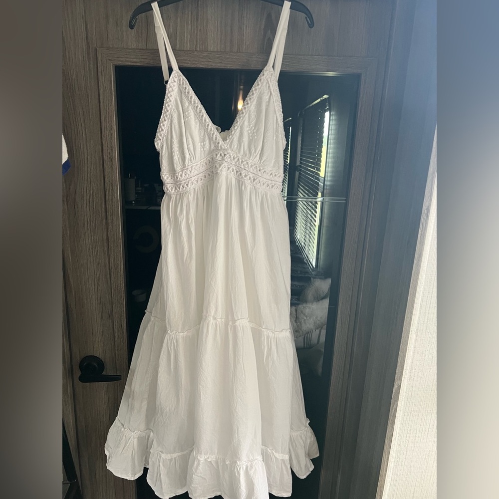 NWOT Advance Apparels White Cotton Midi Dress